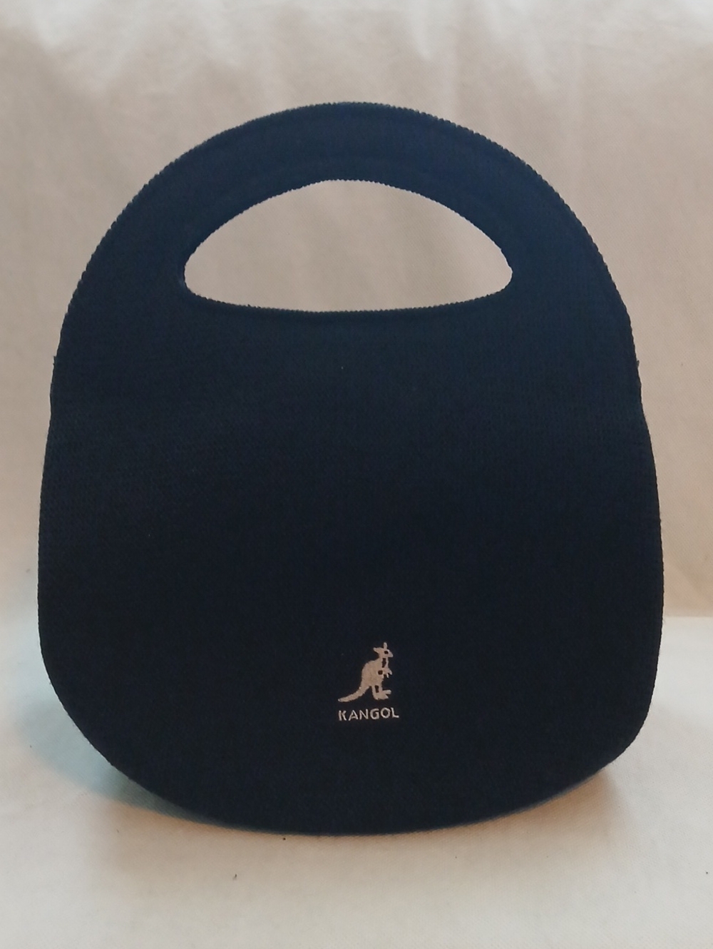 Kangol Womens Tropic 504 Bag Black Rounded Mini Tote Cutout Handle Y2K